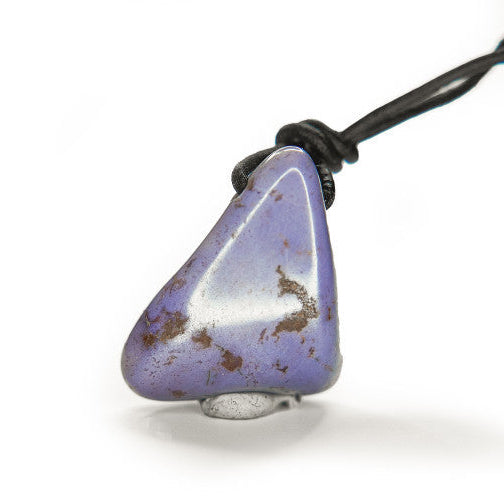 Törökországi lila Jádeit medál valódi bőrszálon