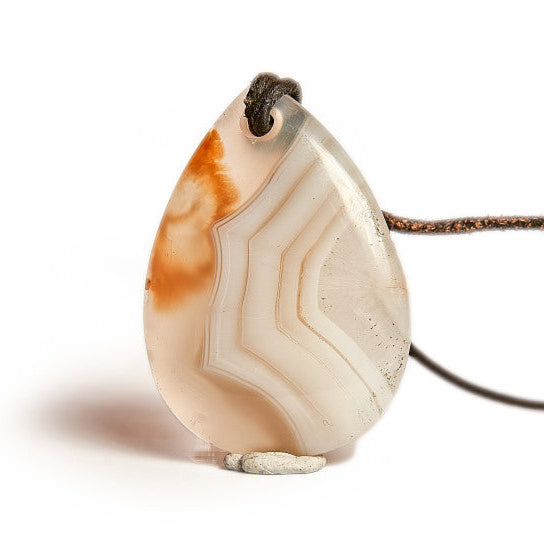 Brazíliai Achát medál valódi bőrszálon