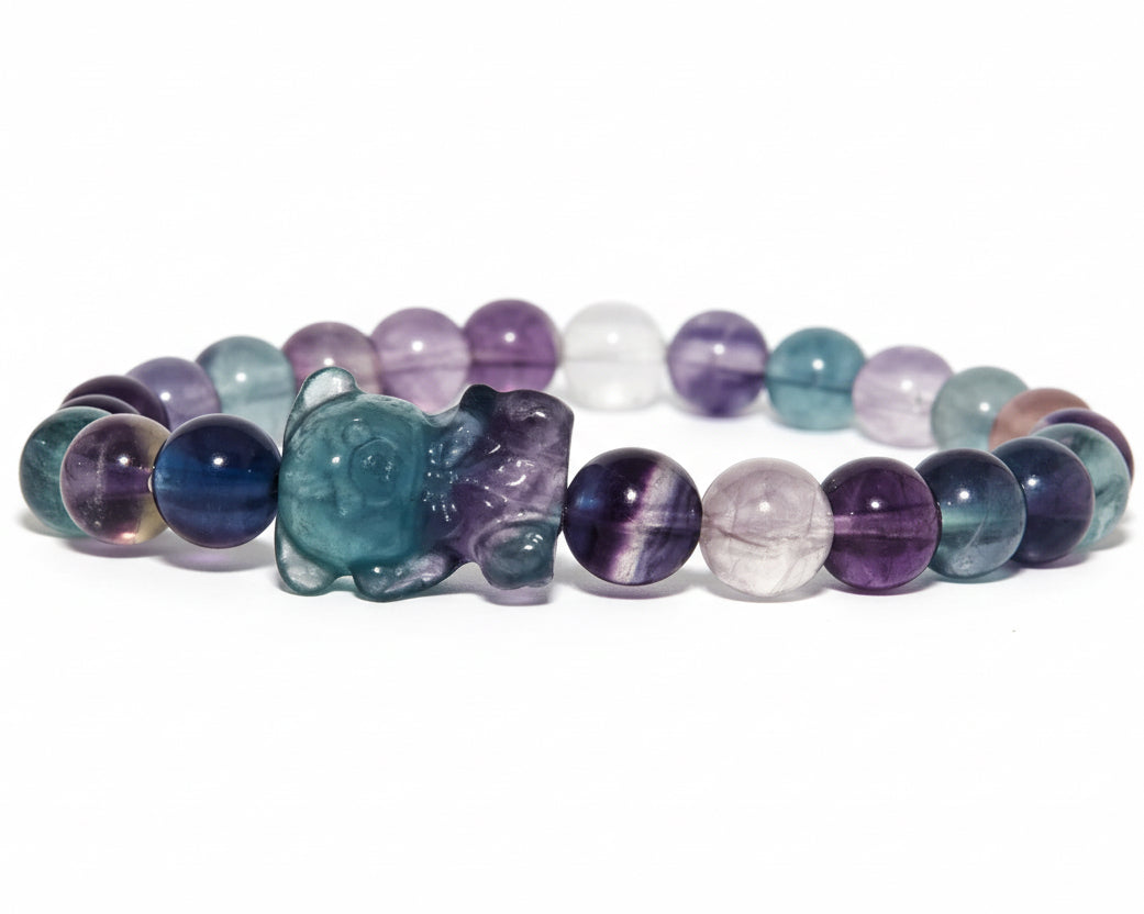 Macis szivárvány Fluorit karkötő