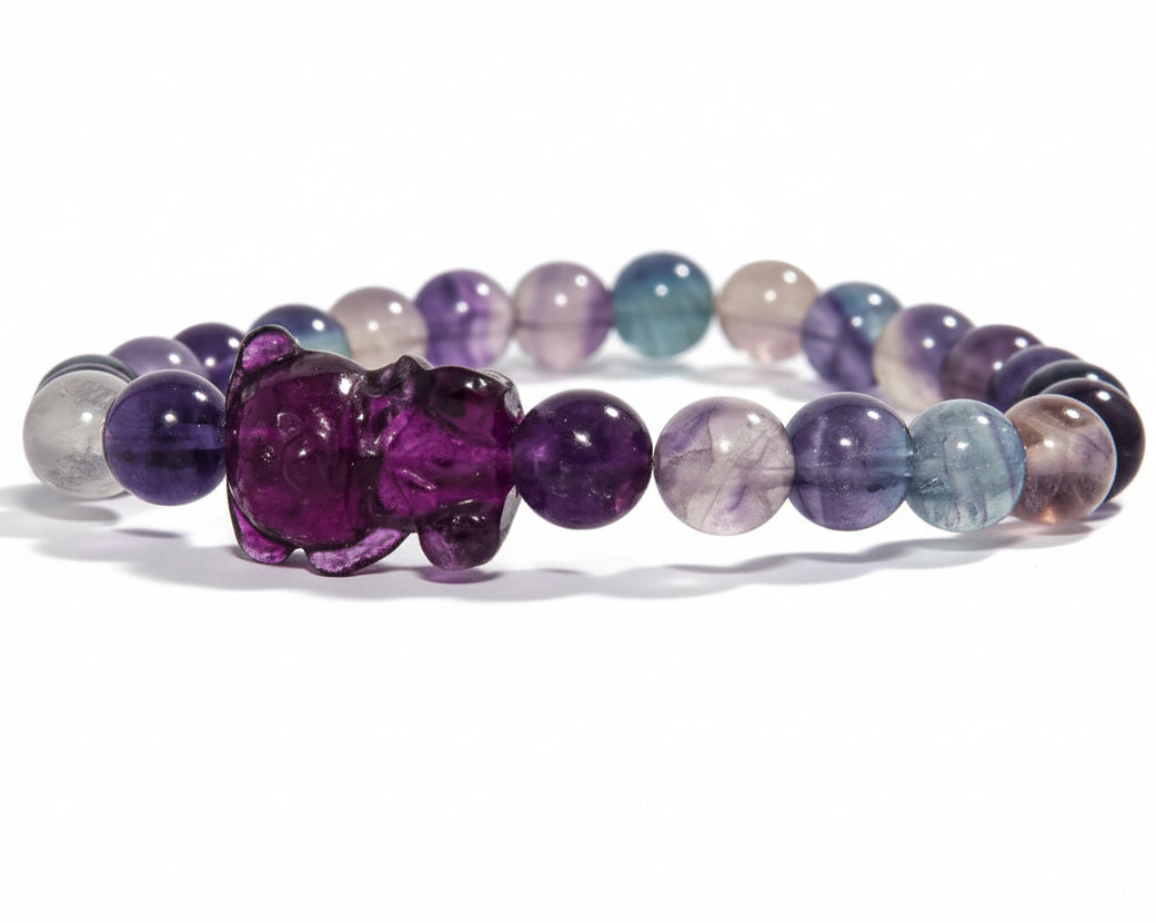 Macis szivárvány Fluorit karkötő 2