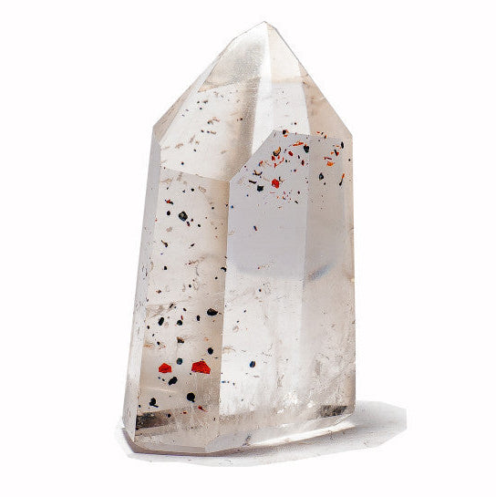 Brazíliai Hegyikristály csúcs Hematit csillámokkal