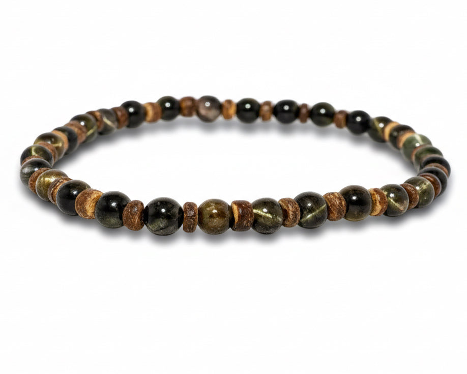 Extra minőségű Brazíliai Verdelit ( zöldesbarna ) Turmalin karkötő