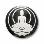 Marokkói Szatén Gipsz Buddha lótusz virágon korong