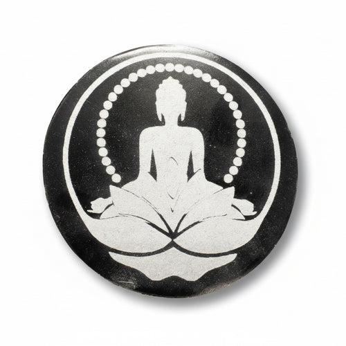 Marokkói Szatén Gipsz Buddha lótusz virágon korong