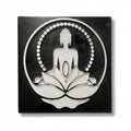 Marokkói Szatén Gipsz Buddha lótusz virágon négyzet