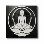 Marokkói Szatén Gipsz Buddha lótusz virágon négyzet