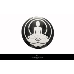 Marokkói Szatén Gipsz Buddha lótusz virágon korong-szaten-gipsz-buddha-lotusz-korong-ma